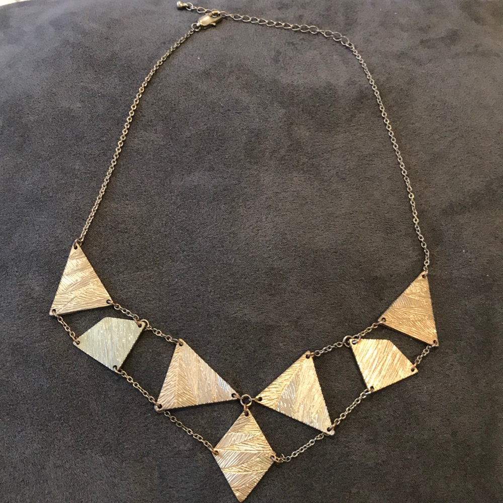 ADJUSTABLE Gold Textured Triangle Necklace